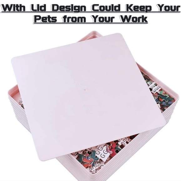 Rechiato Stackable Puzzle Sorting Trays - 8 Trays and 1 Lid - Picture 4 of 5